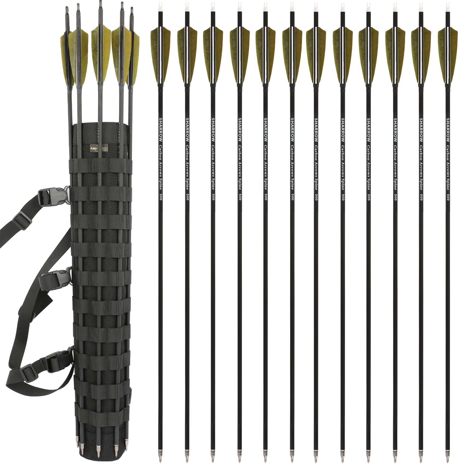 Recurve Bow Back Quiver Adjustable Hunting Arrow Holder