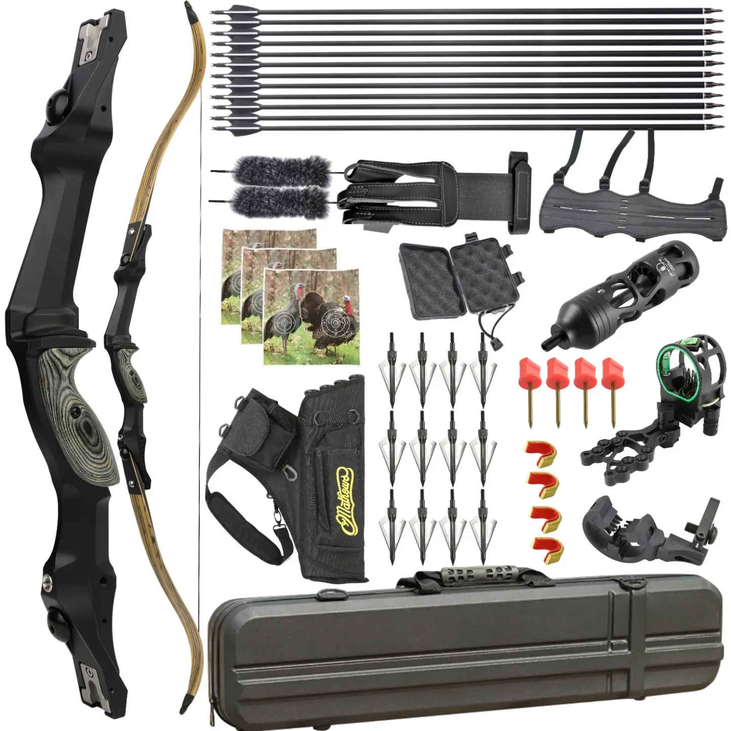 Junxing F261 ILF Hunting Recurve Bow Set 30-60lbs LH RH PHAROX 