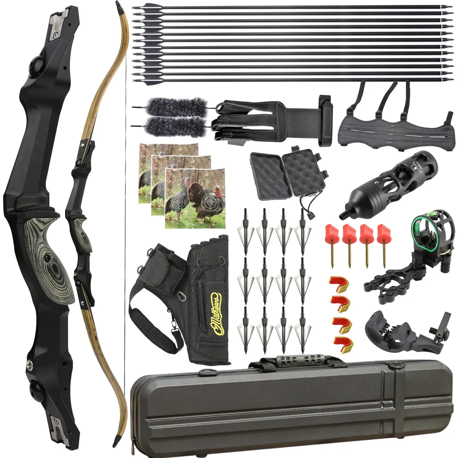 Junxing F261 ILF Hunting Recurve Bow Set 30-60lbs LH RH PHAROX 