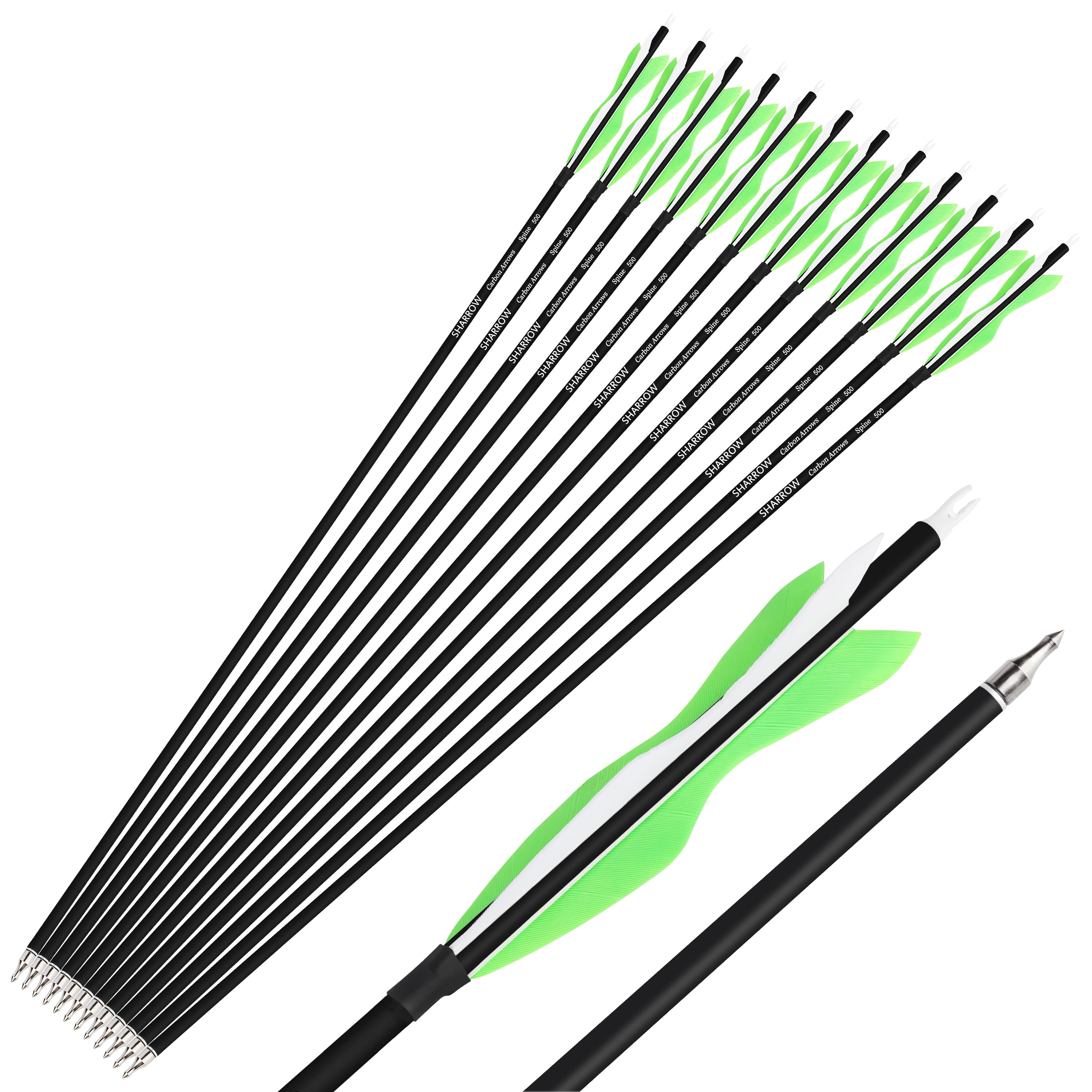 Carbon Archery Arrows Hunting & Target Natural Feather Fletching