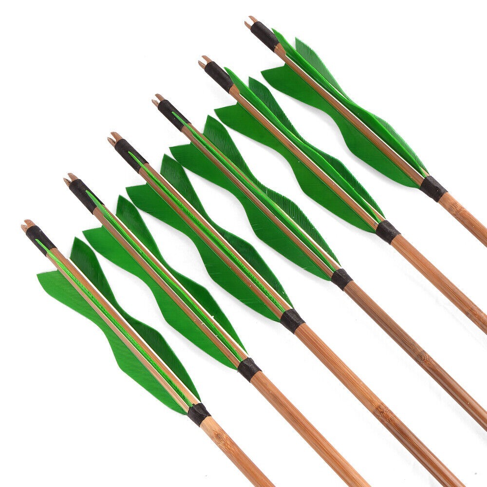 Bamboo Arrows 33" Turkey Feather Traditional Archery Hunting