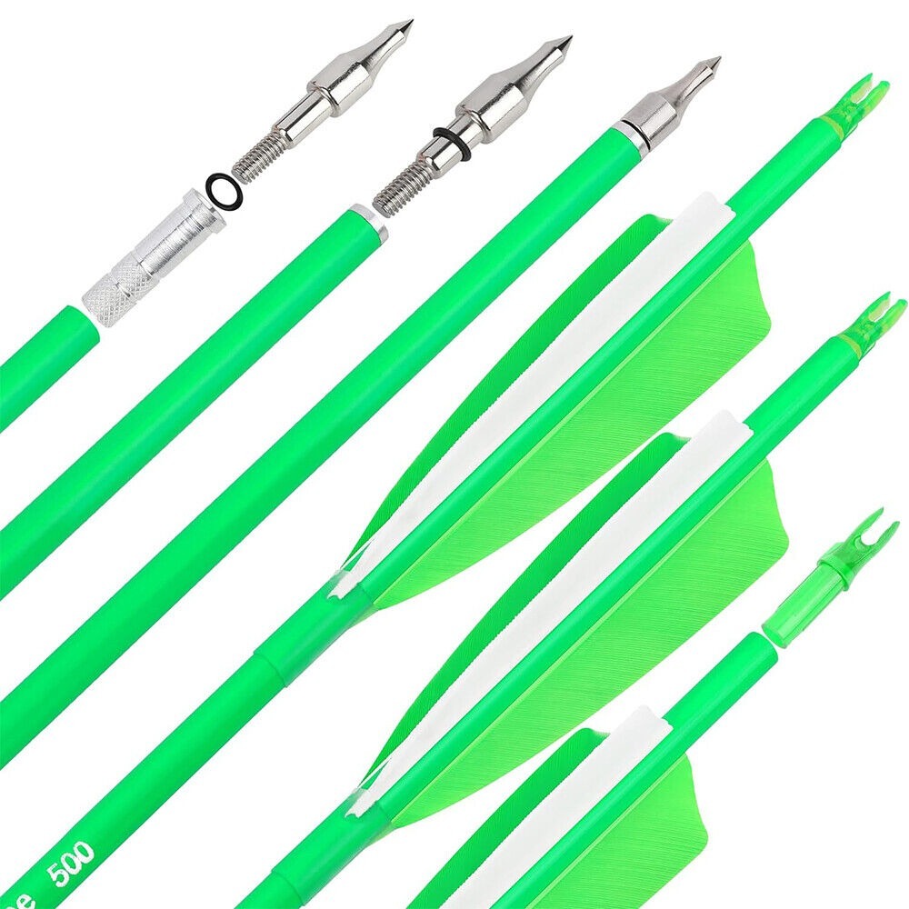 12pcs Archery Carbon Arrows 30" SP500 SP600 Feathers  Hunting Target