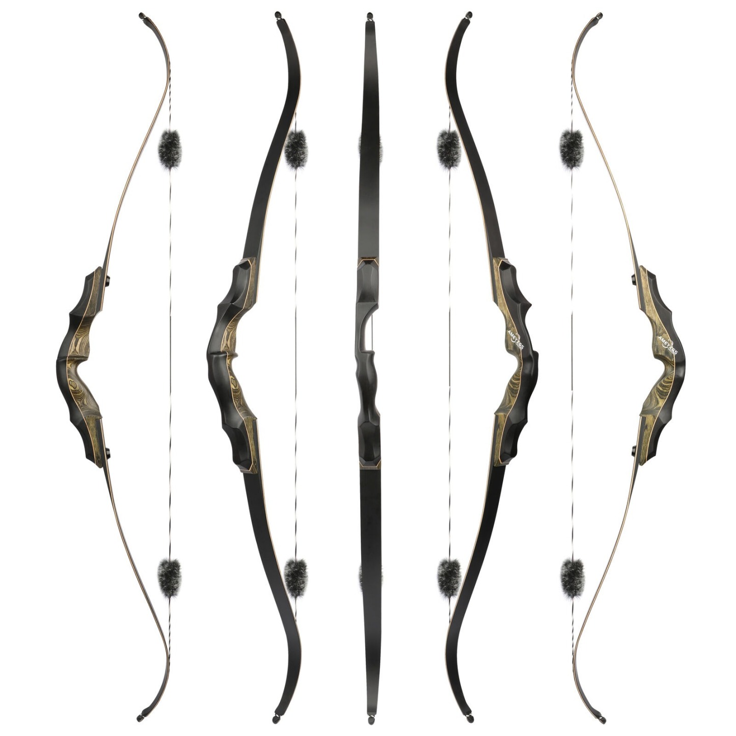 62" Takedown Recurve Bow Wooden 20-60lbs American Hunting Shooting