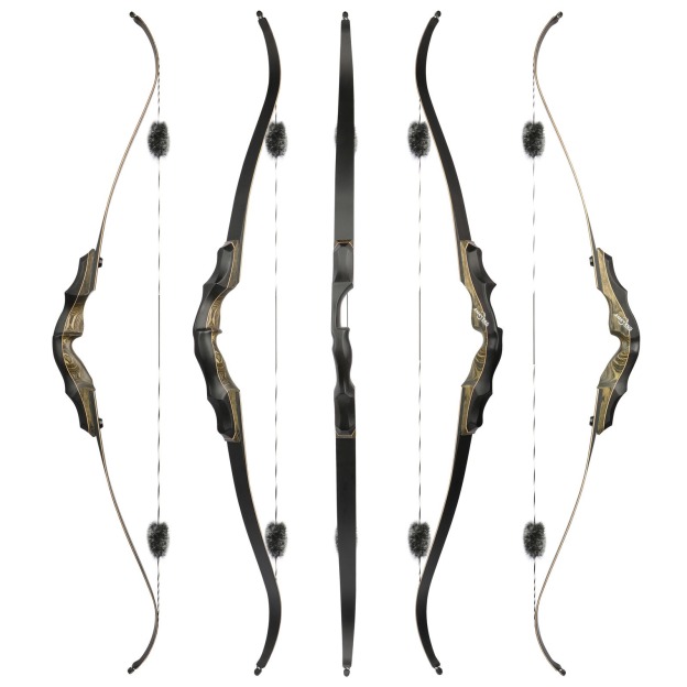 62" Takedown Recurve Bow Wooden 20-60lbs American Hunting Shooting