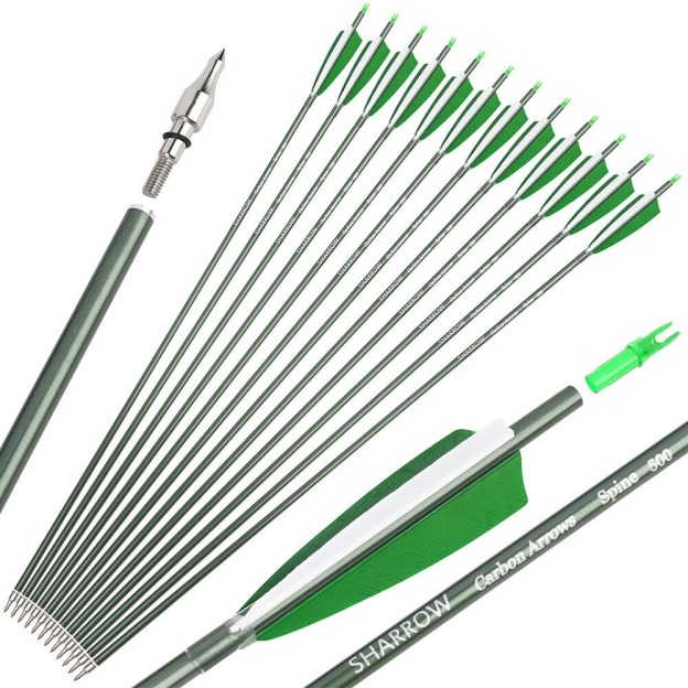 Hunting Feather Fletched Carbon Arrow SP500 Recurve bow Compound Bow