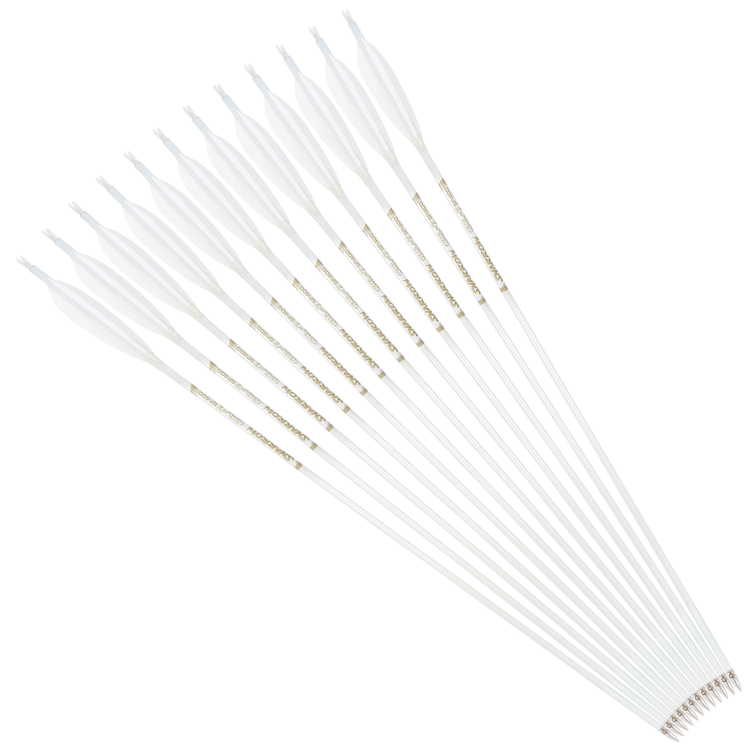 Hunting Fletched Arrows Pure Carbon Feather Spine 400-800