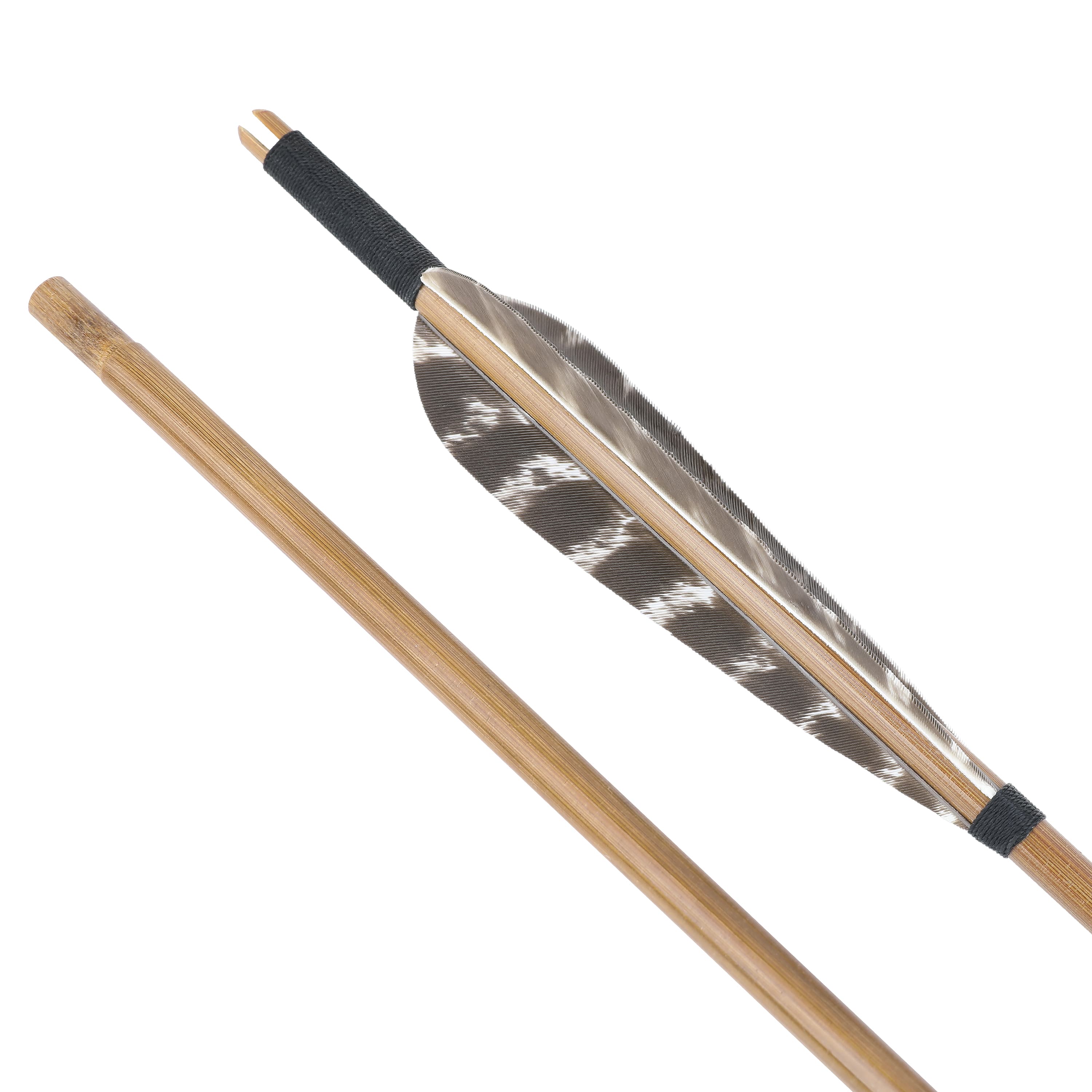 Bamboo Arrows for Traditional Bow 8mm Turkey Feather Longbow Hunting