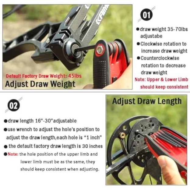 KAIMEI QIN Hunting Compound Bow and Arrow Set 30-70lbs