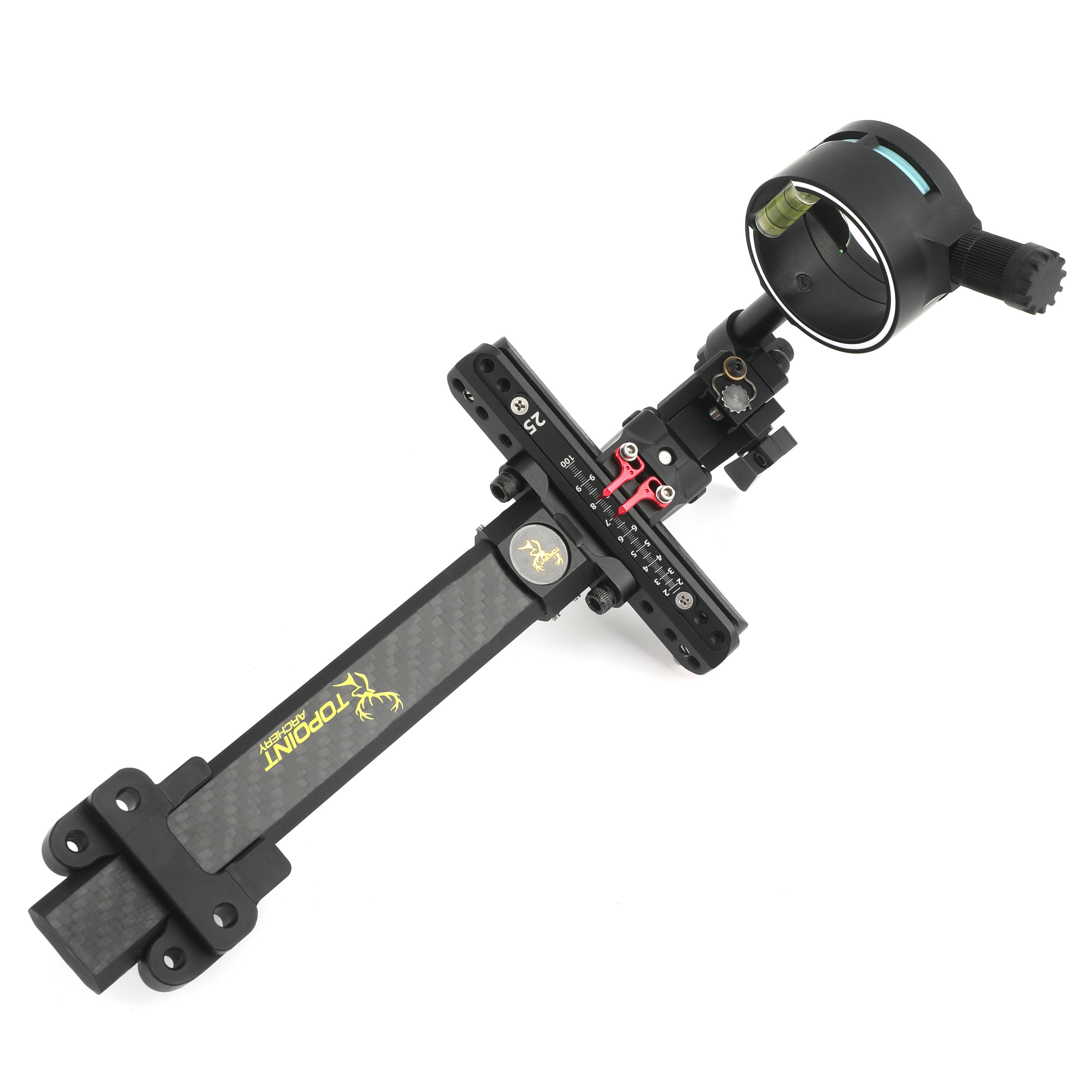 Topoint TX9610 Hunting Compound Bow Sight 1-Pin CNC Carbon Adjustable