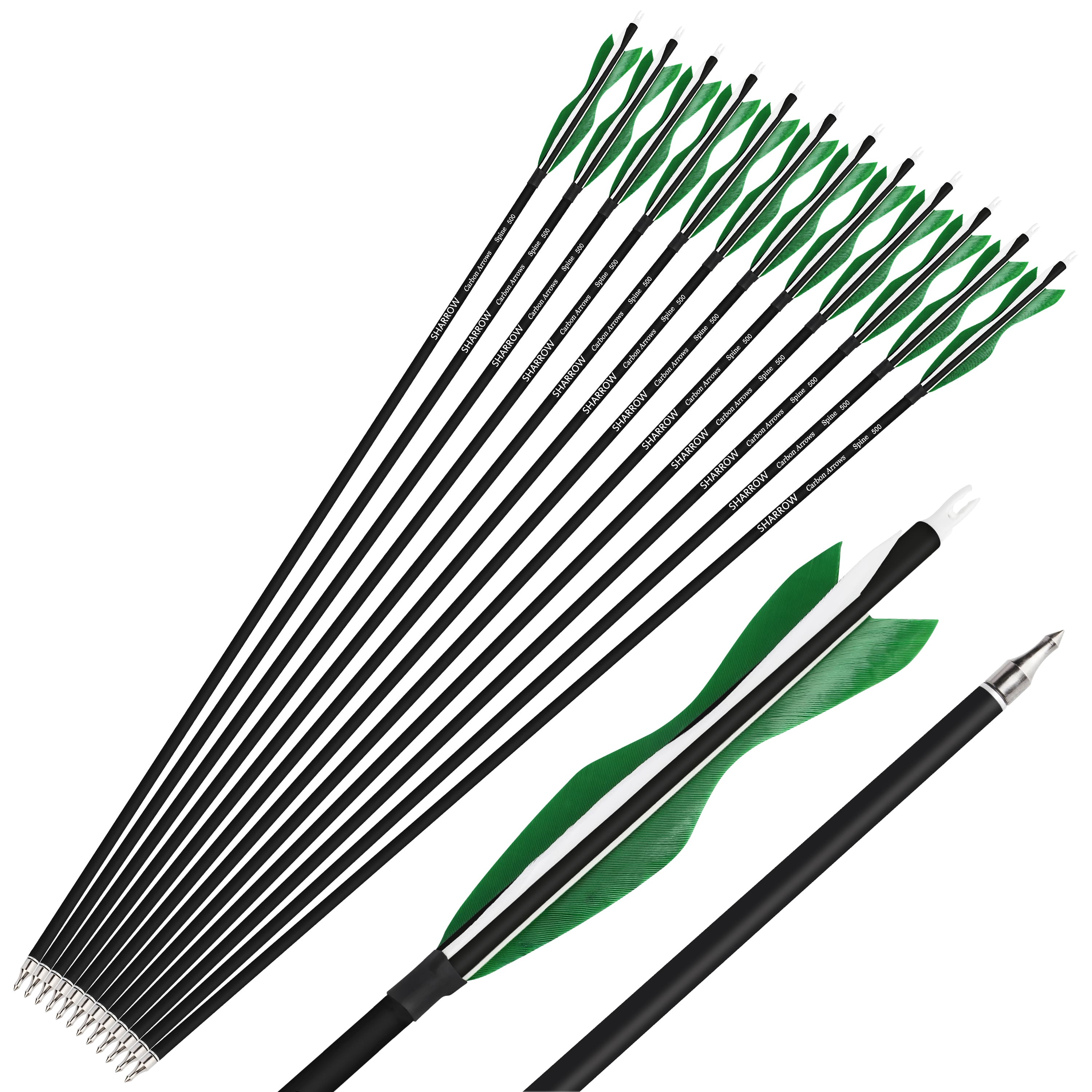 Carbon Archery Arrows Hunting & Target Natural Feather Fletching