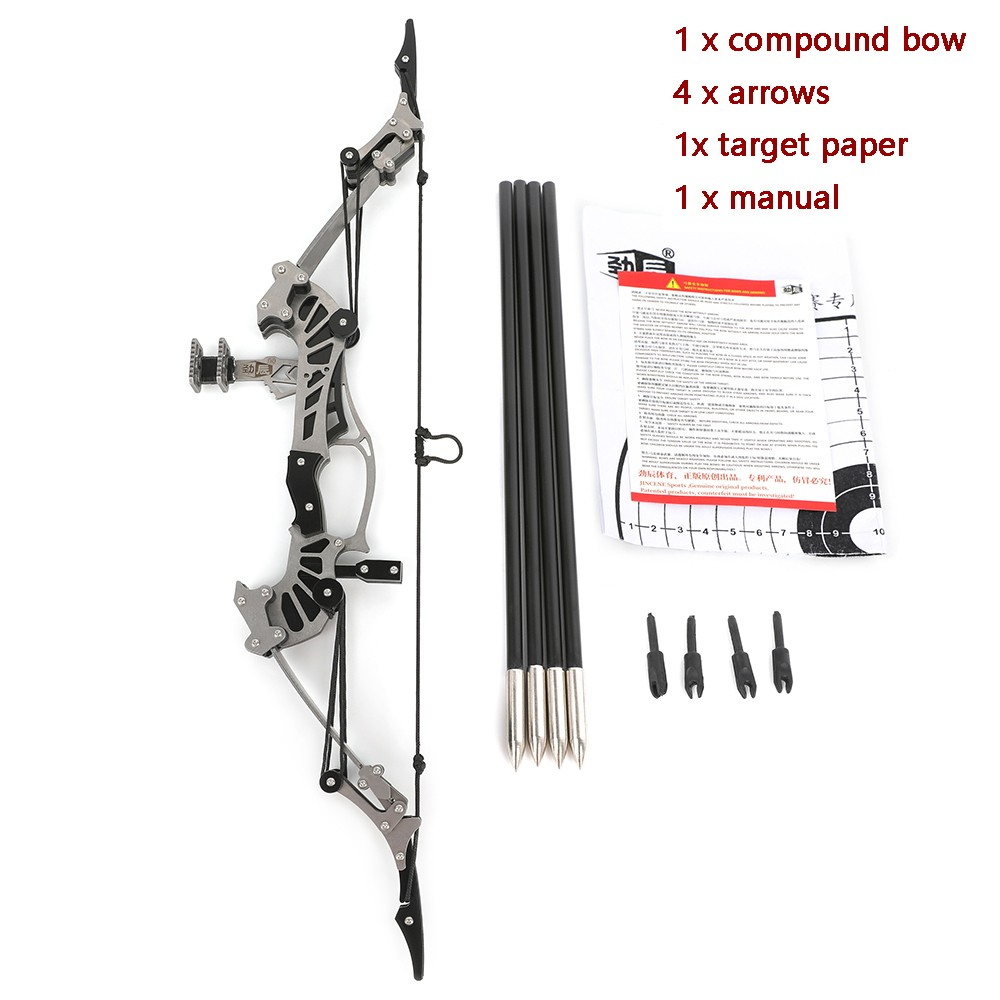 16" Mini Compound Bow Arrow Set Desktop Archery 16lb Power