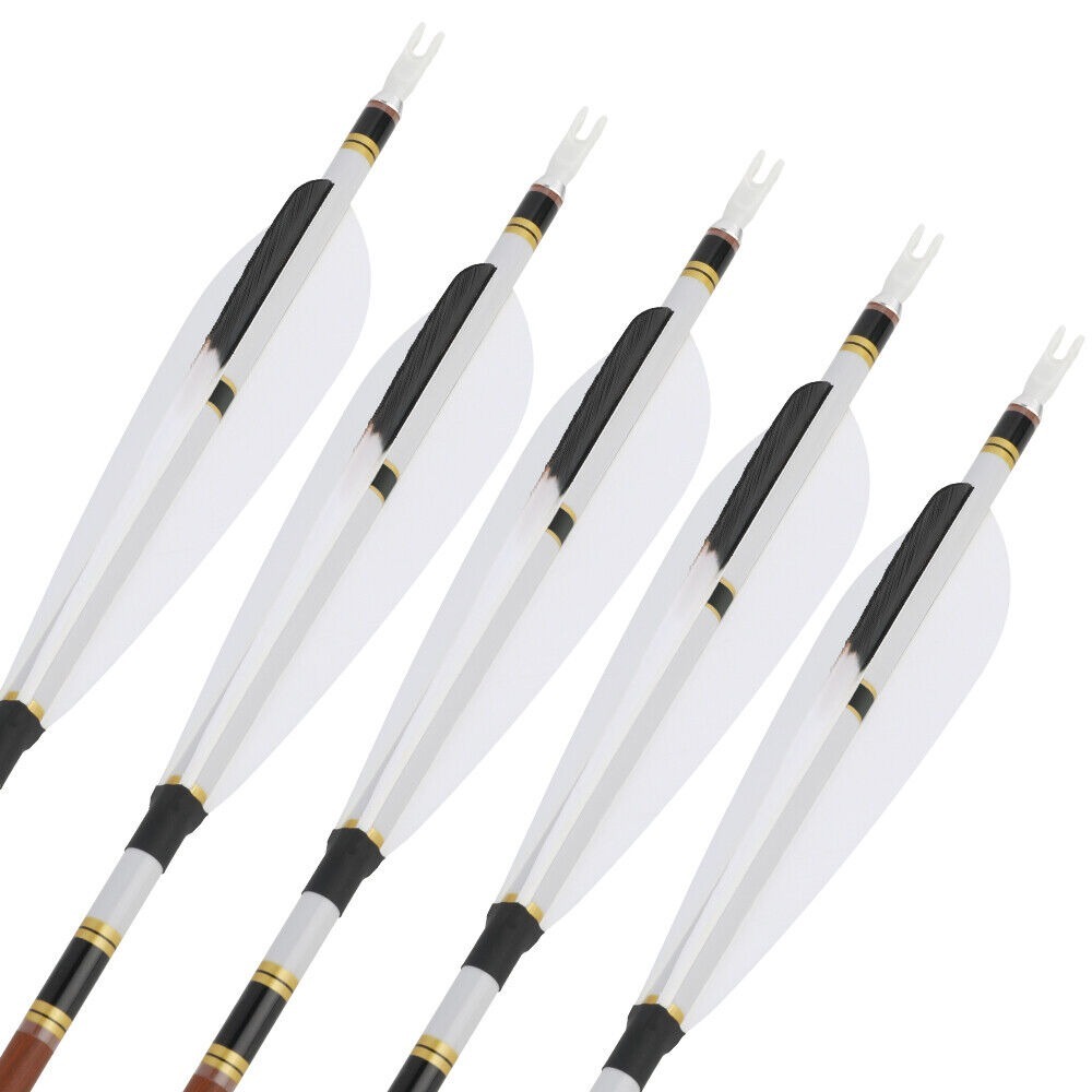 31 inch Pure Carbon Arrows 5 inch Natural Feather Archery Bow Hunting