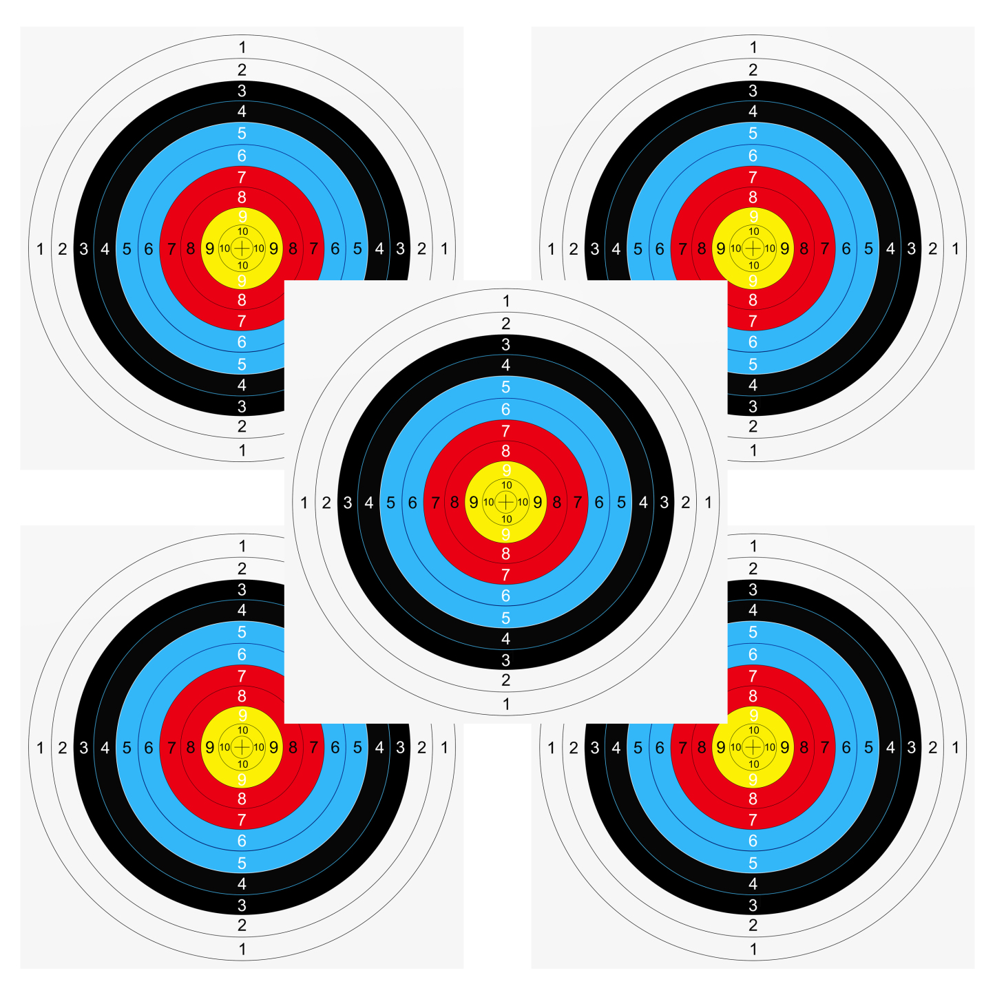 Paper Target Faces 17" 40cm 10 Rings Archery Target Practice