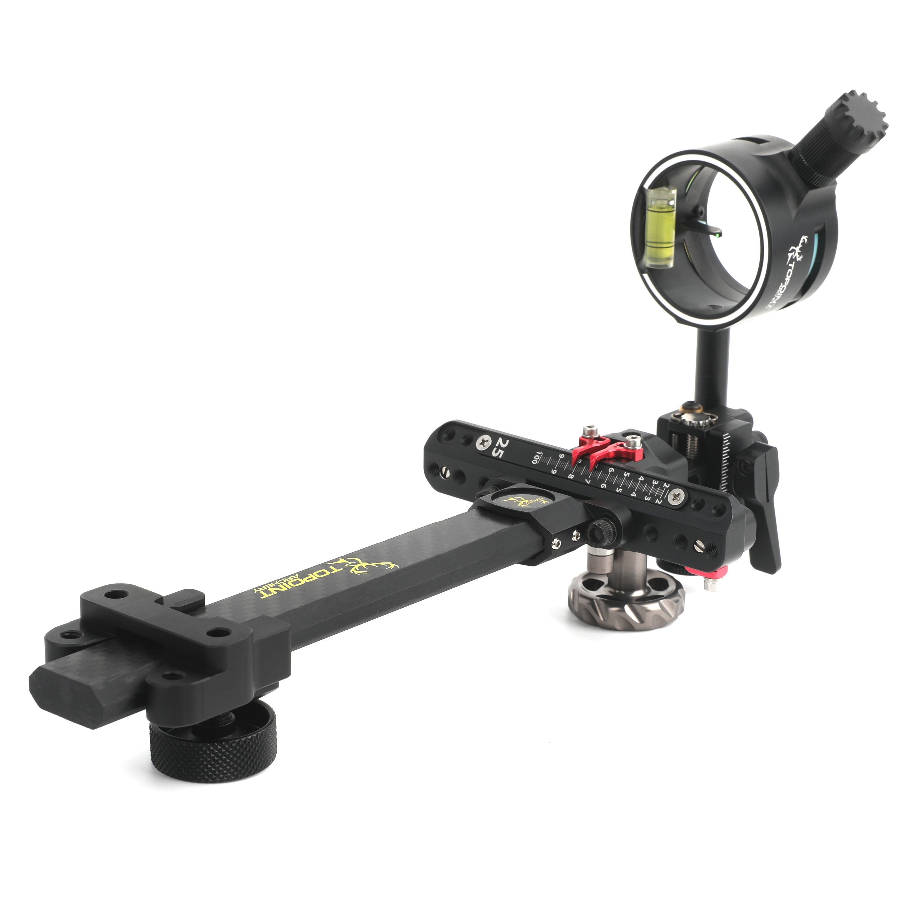 Topoint TX9610 Hunting Compound Bow Sight 1-Pin CNC Carbon Adjustable