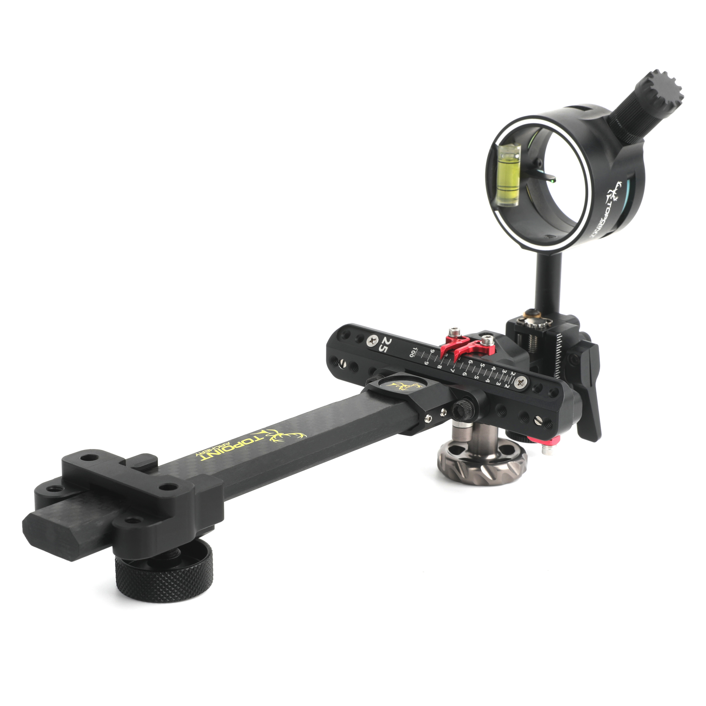 Topoint TX9610 Hunting Compound Bow Sight 1-Pin CNC Carbon Adjustable