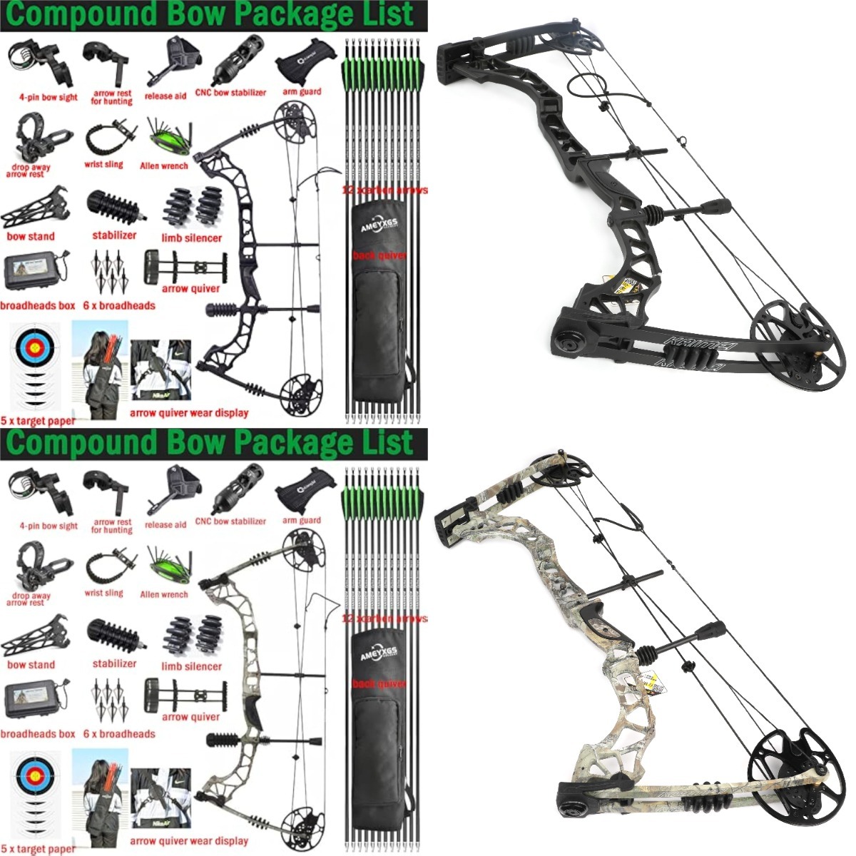 KAIMEI QIN Hunting Compound Bow and Arrow Set 30-70lbs
