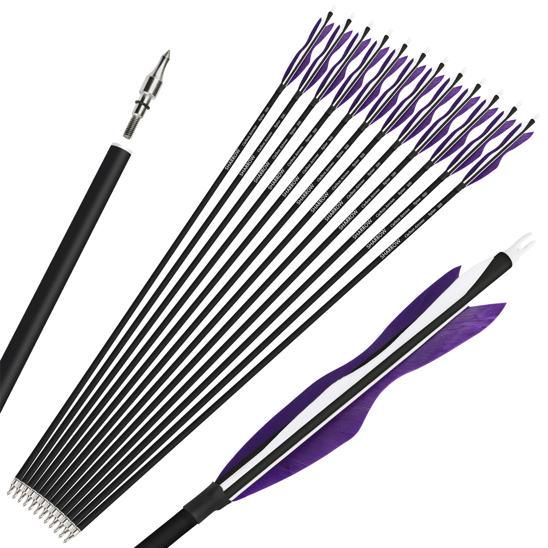 Carbon Archery Arrows Hunting & Target Natural Feather Fletching