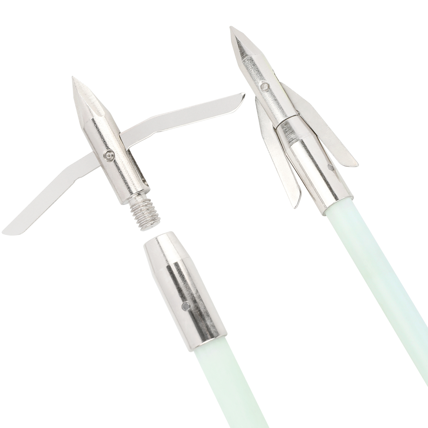 Bow Fishing Arrows Night Glow Broadheads Fiberglass 34" 