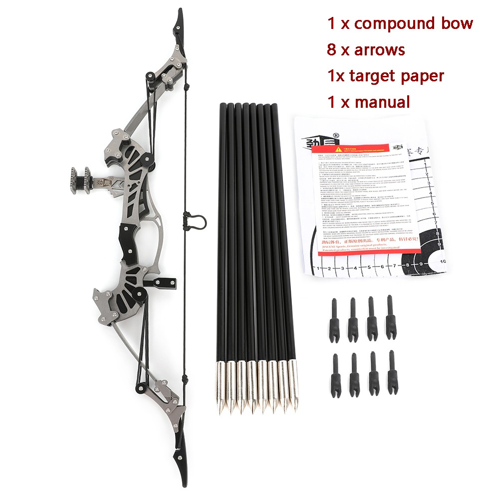16" Mini Compound Bow Arrow Set Desktop Archery 16lb Power