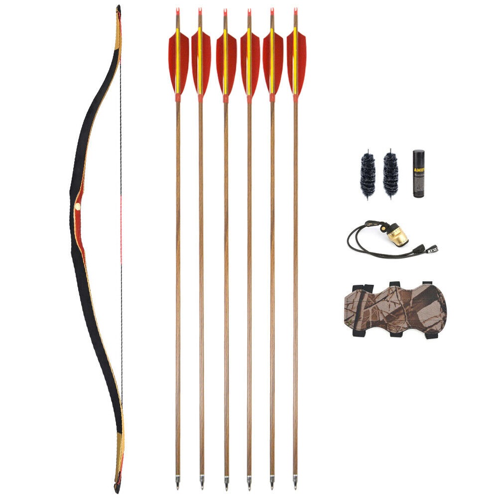 55inch Traditional Bow Handmade 20-50Ibs Wood Archery Hunting