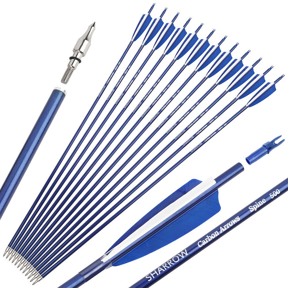 Hunting Feather Fletched Carbon Arrow SP500 Recurve bow Compound Bow