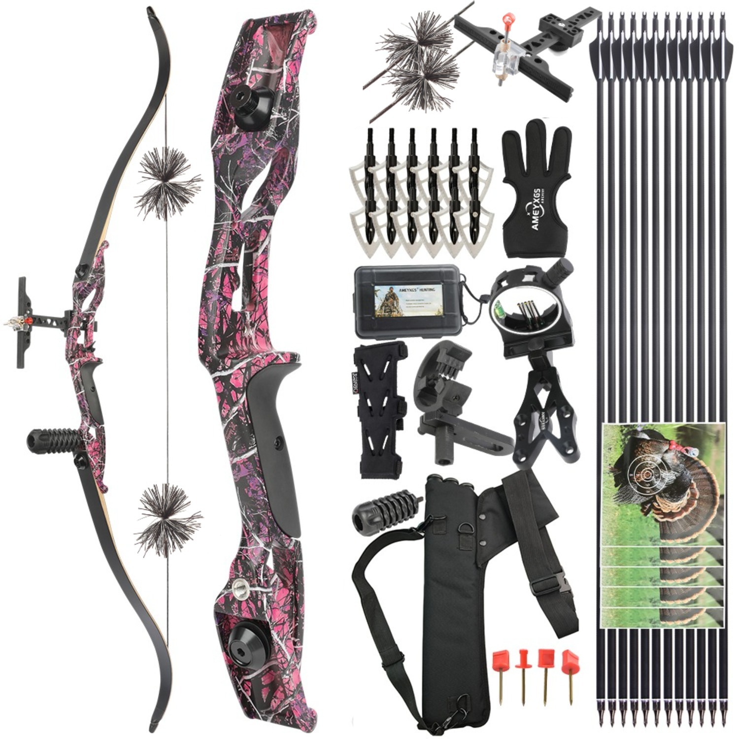 Junxing F179 Hunting Recurve Bow Arrows Set 56"