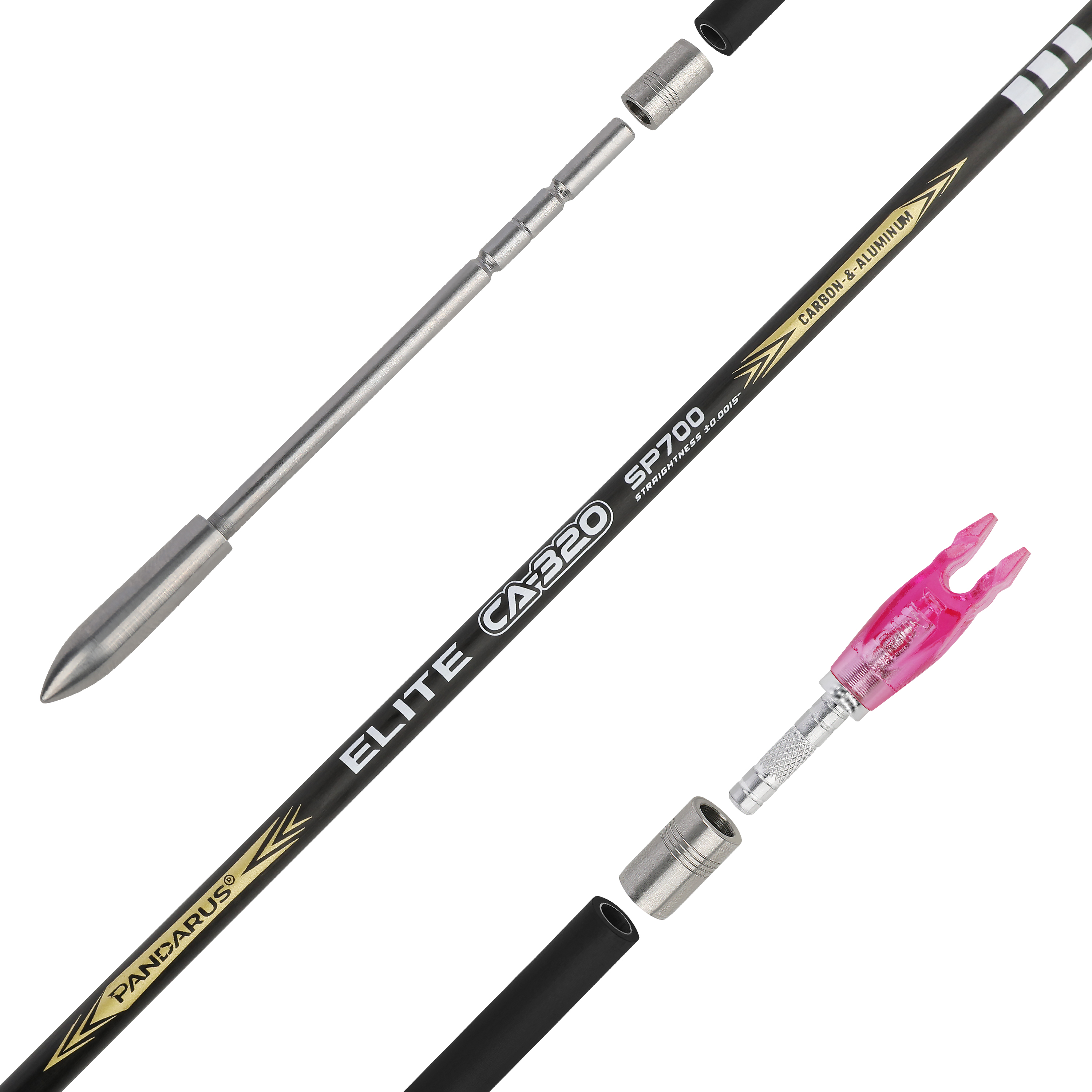 PANDARUS ELITE CA-320 Carbon Aluminum Arrow .001" ID3.2mm Competition