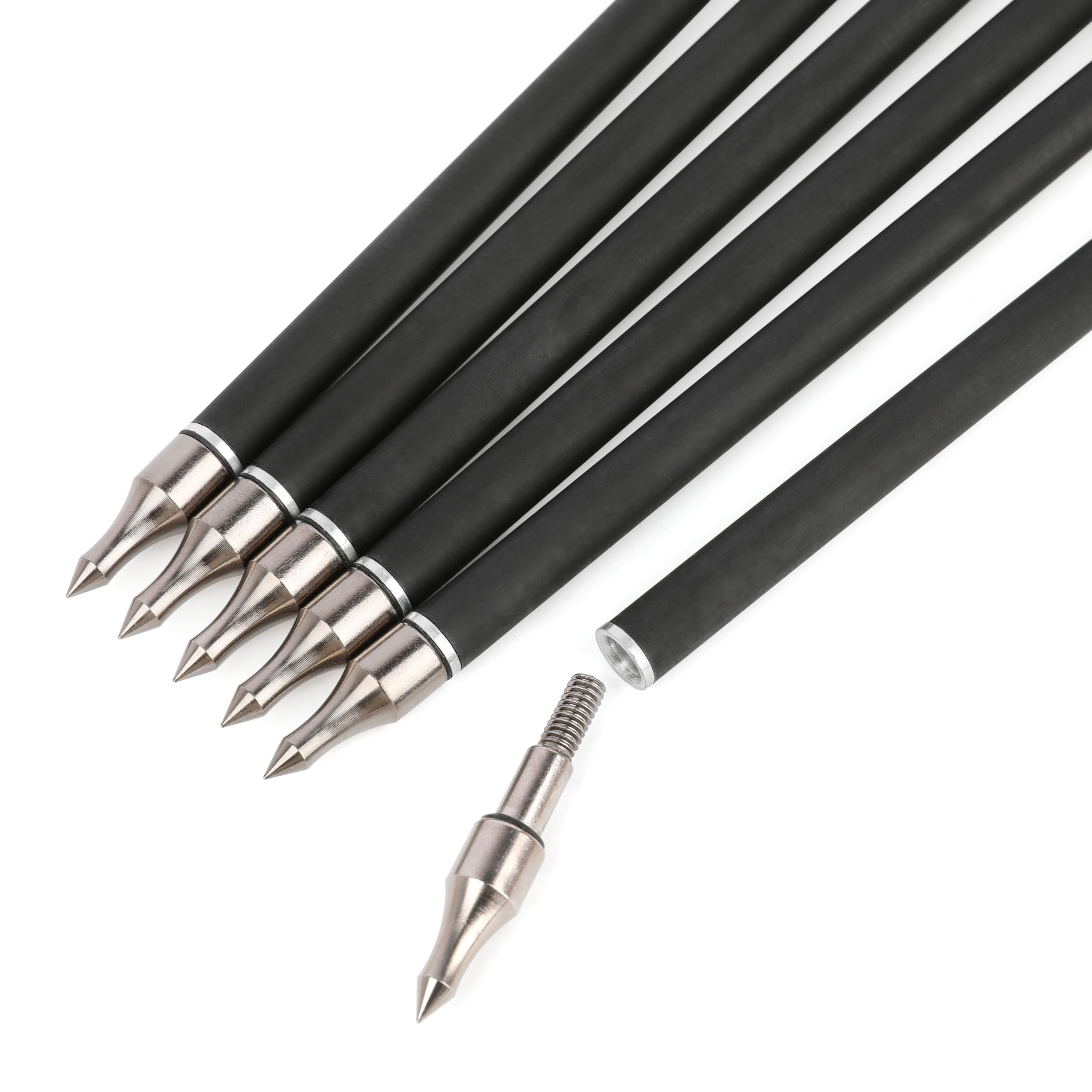 Spine 500 Carbon Arrows 30/32 in with Turkey Feathers for Bow Hunting
