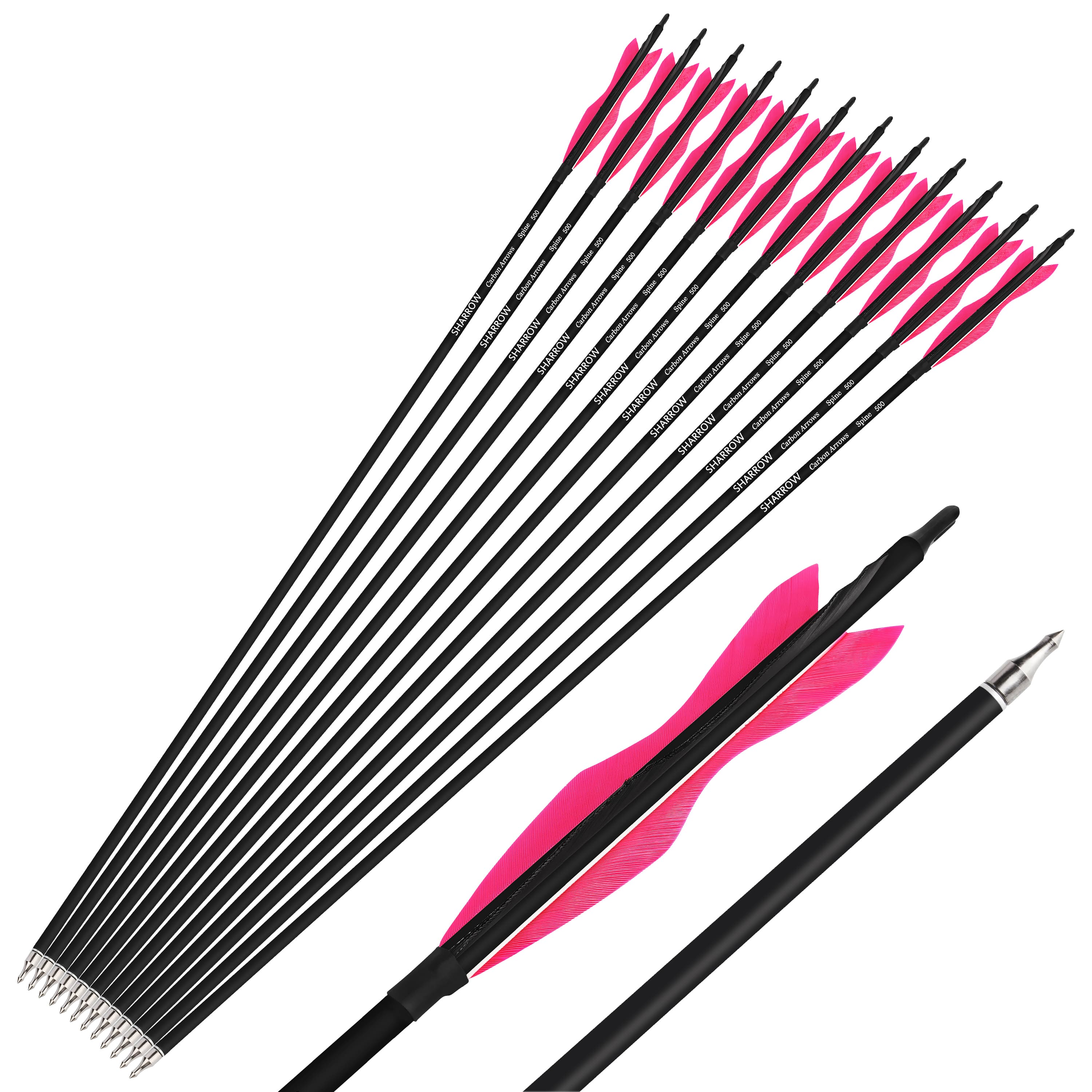 Carbon Archery Arrows Hunting & Target Natural Feather Fletching