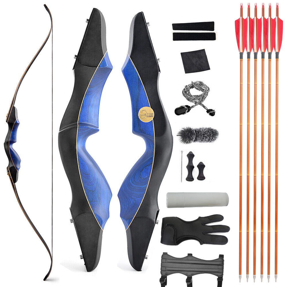 Takedown Recurve Bow Arrow Set 60" 25-60lb Archery Hunting