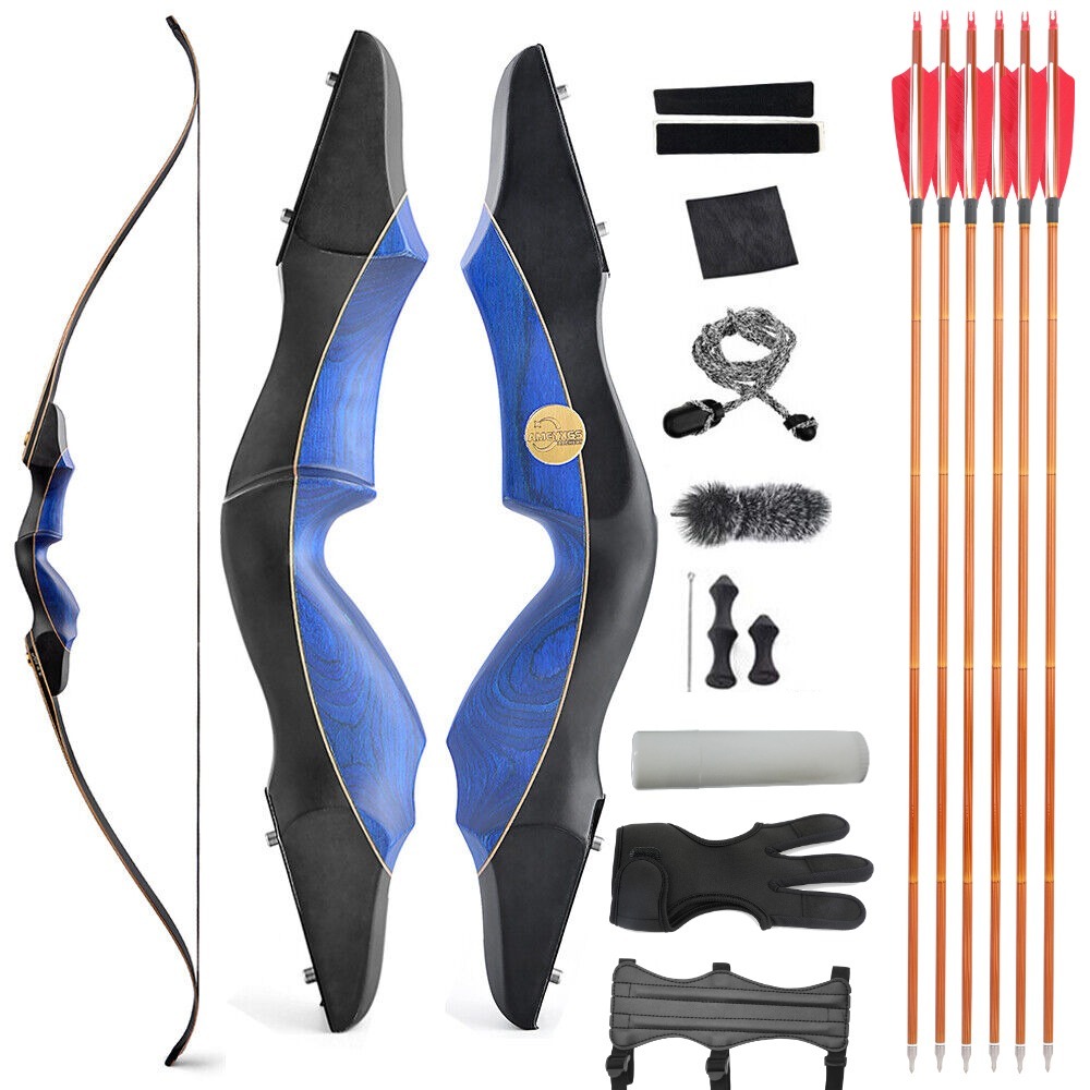 Takedown Recurve Bow Arrow Set 60" 25-60lb Archery Hunting
