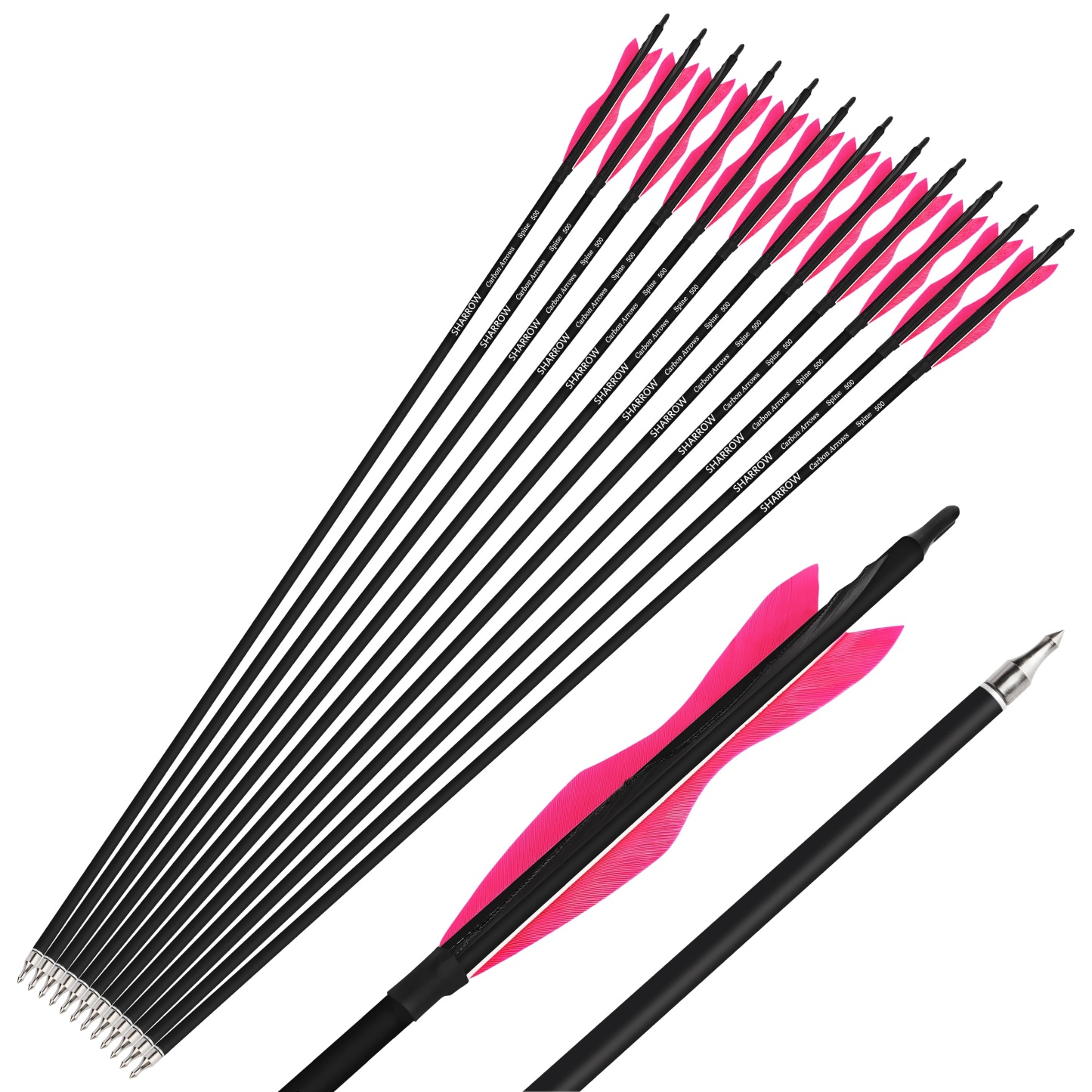 Carbon Archery Arrows Hunting & Target Natural Feather Fletching
