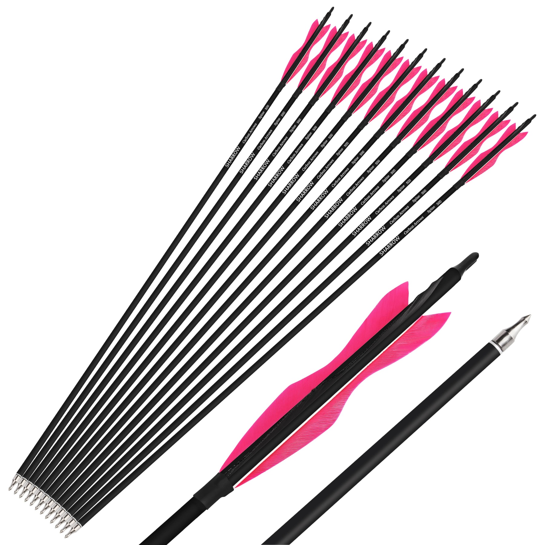 Carbon Archery Arrows Hunting & Target Natural Feather Fletching