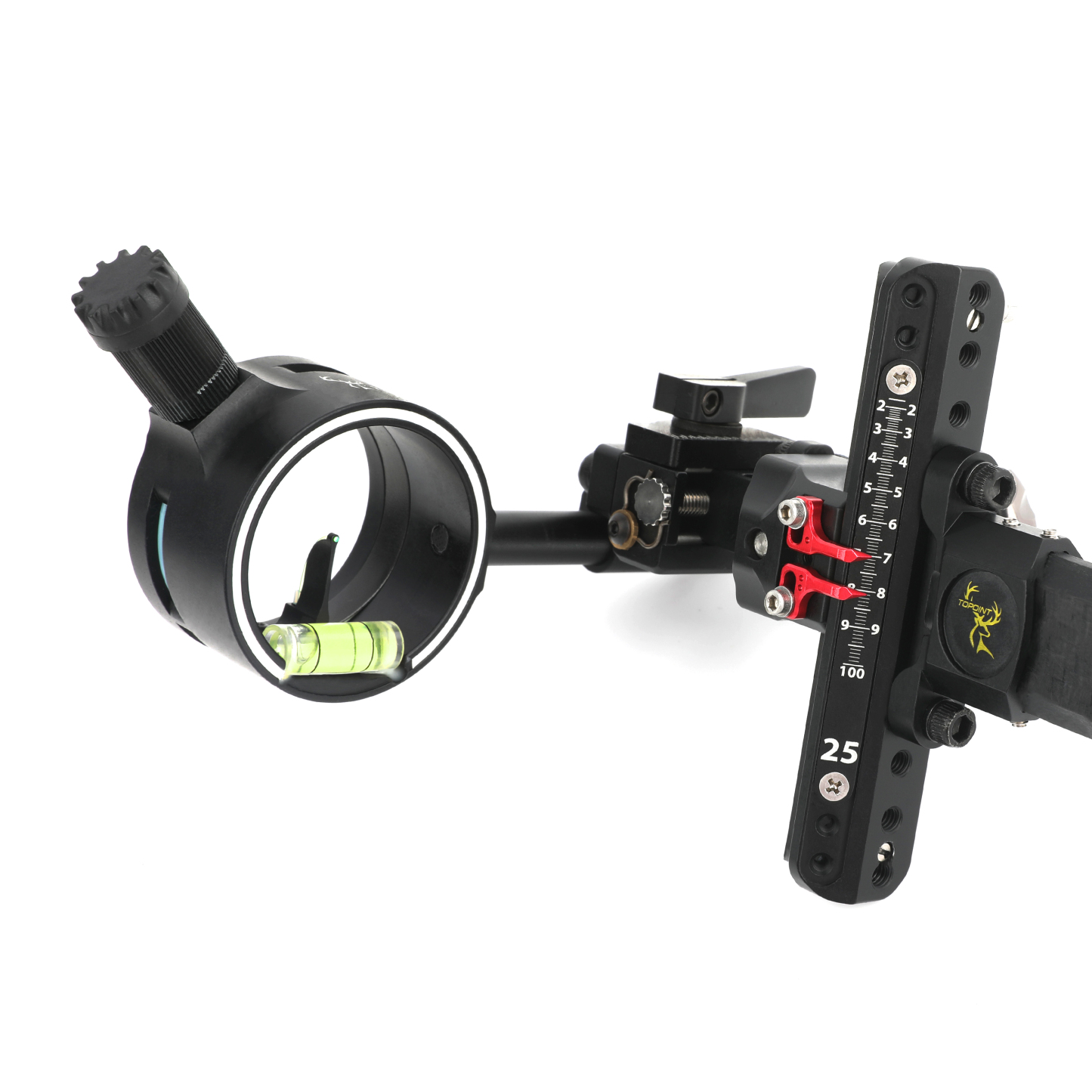 Topoint TX9610 Hunting Compound Bow Sight 1-Pin CNC Carbon Adjustable