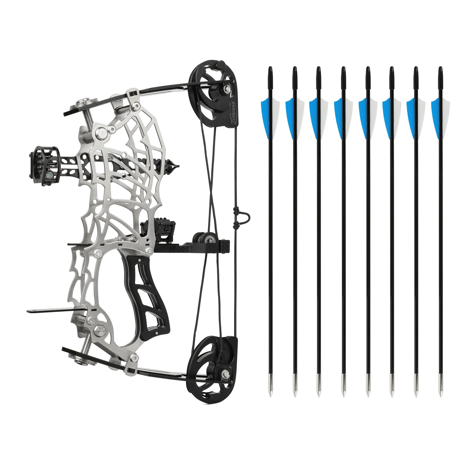 13" Mini Compound Bow Dual-use Steel Ball Hunting Fishing 15-32 lbs