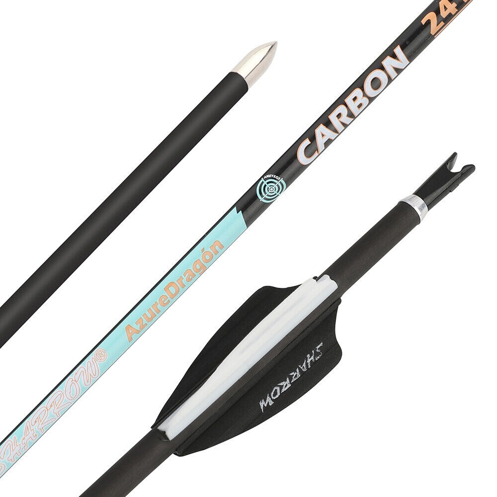 Pure Carbon Arrows 32 inch SP300-1000 Vanes .003" Recurve Compound Bow