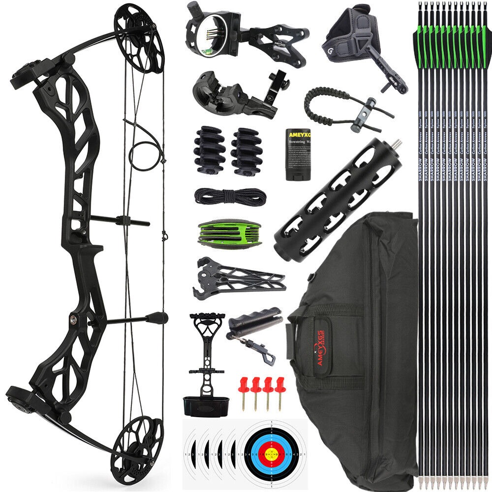 E-8 Compound Bow and Arrow Full Set 19-70 Lbs Adult Hunting Target Bow