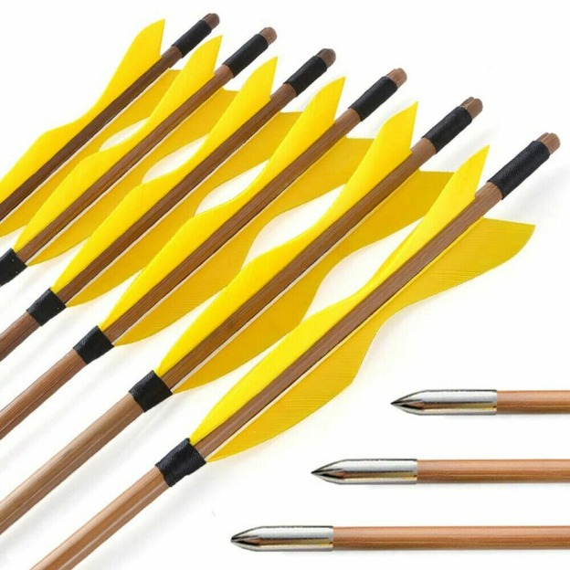 Bamboo Arrows 33" Turkey Feather Traditional Archery Hunting