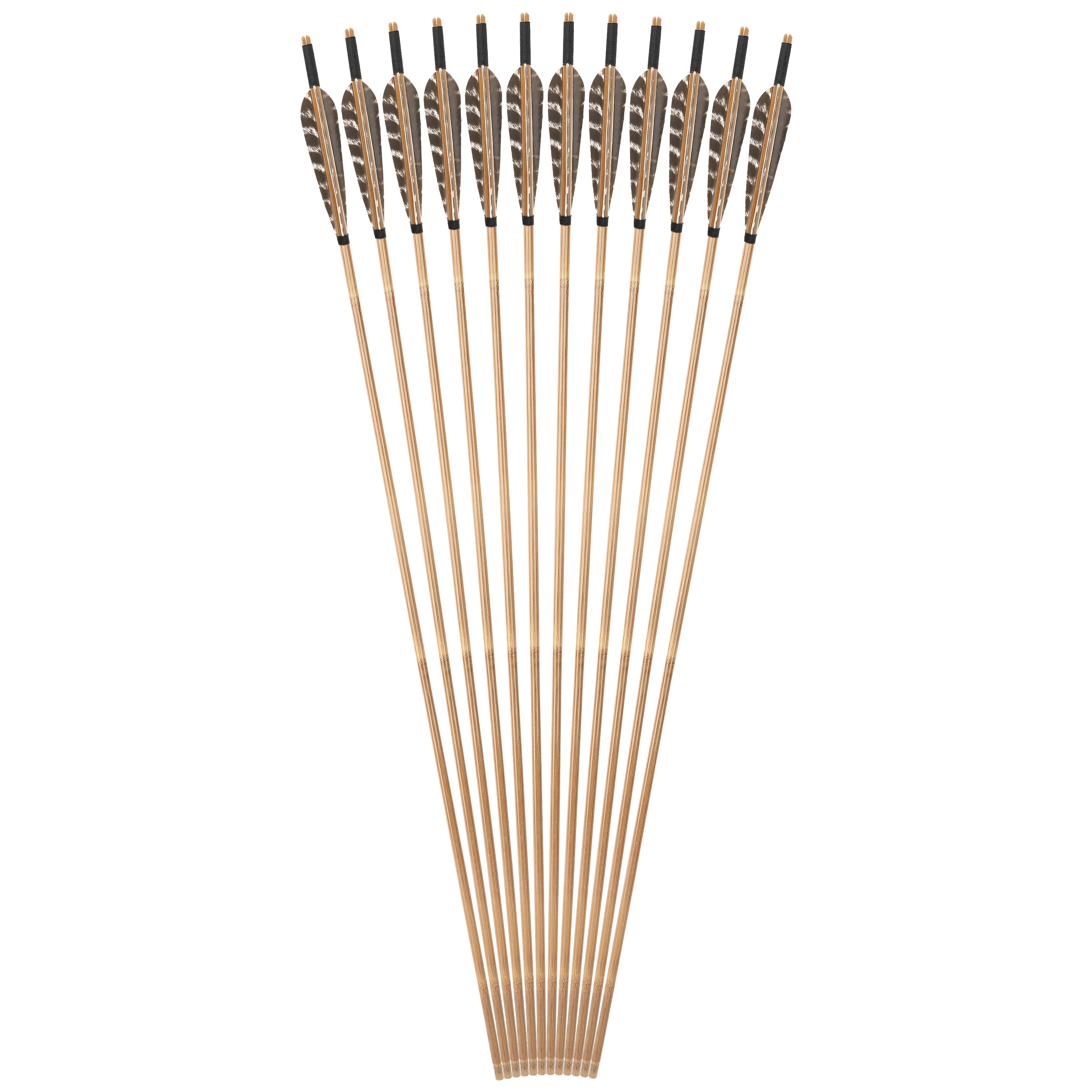 Bamboo Arrows for Traditional Bow 8mm Turkey Feather Longbow Hunting