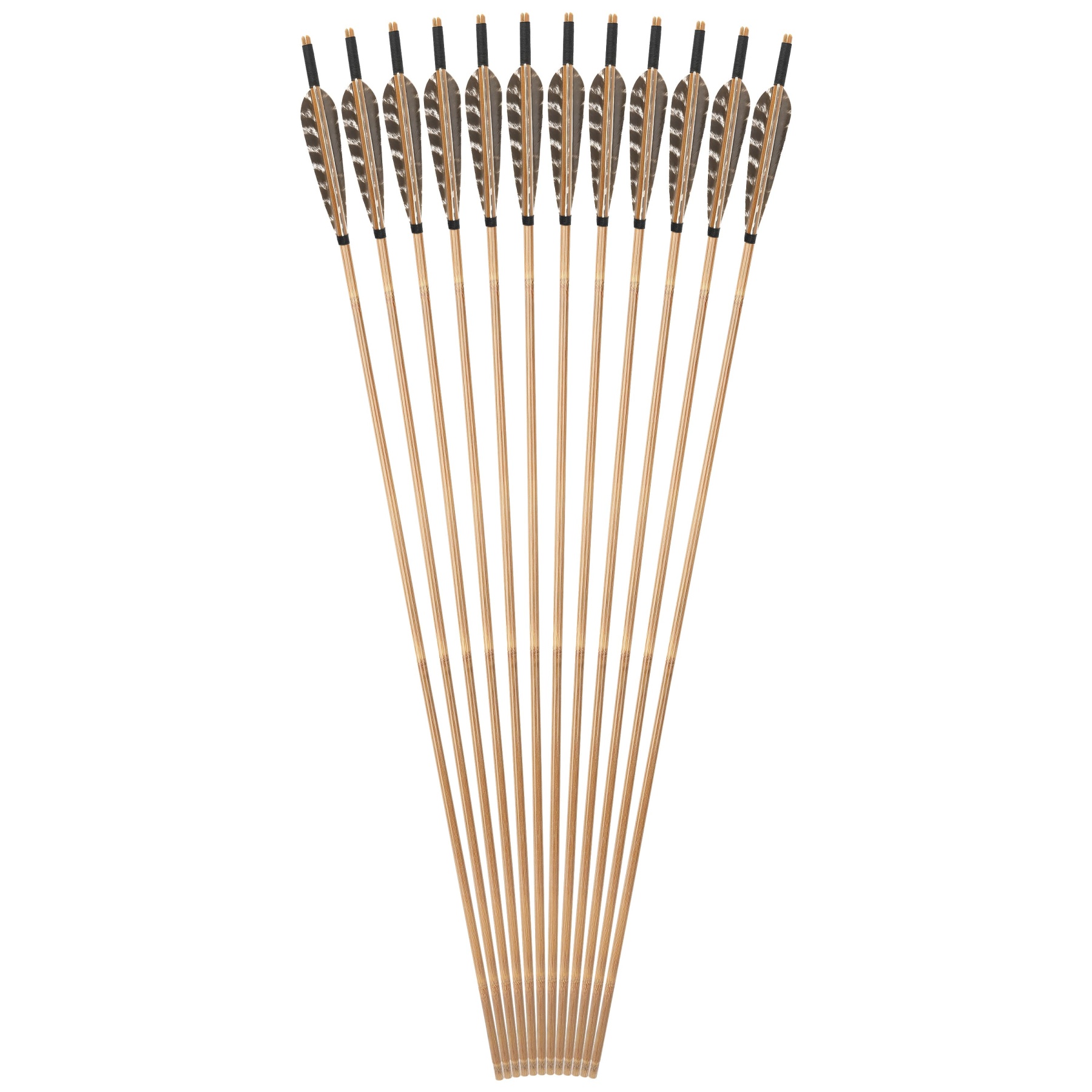 Bamboo Arrows for Traditional Bow 8mm Turkey Feather Longbow Hunting