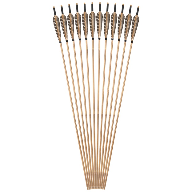 Bamboo Arrows for Traditional Bow 8mm Turkey Feather Longbow Hunting