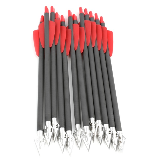 9" Pure Carbon Crossbow Bolts Fixed Blade Hunting & Target