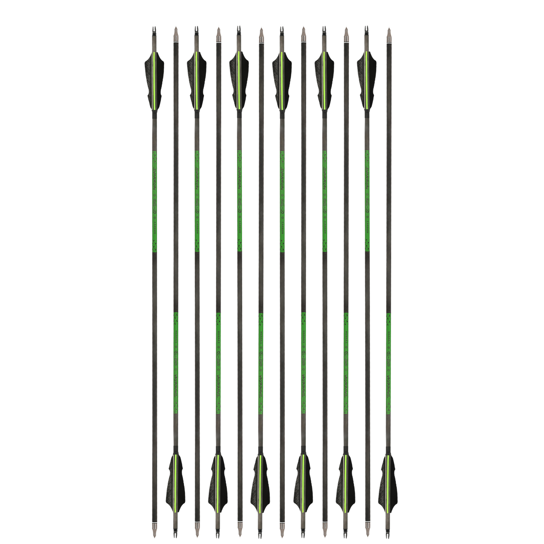 30" Pure Carbon Arrows With Turkey Feathers Professional Series