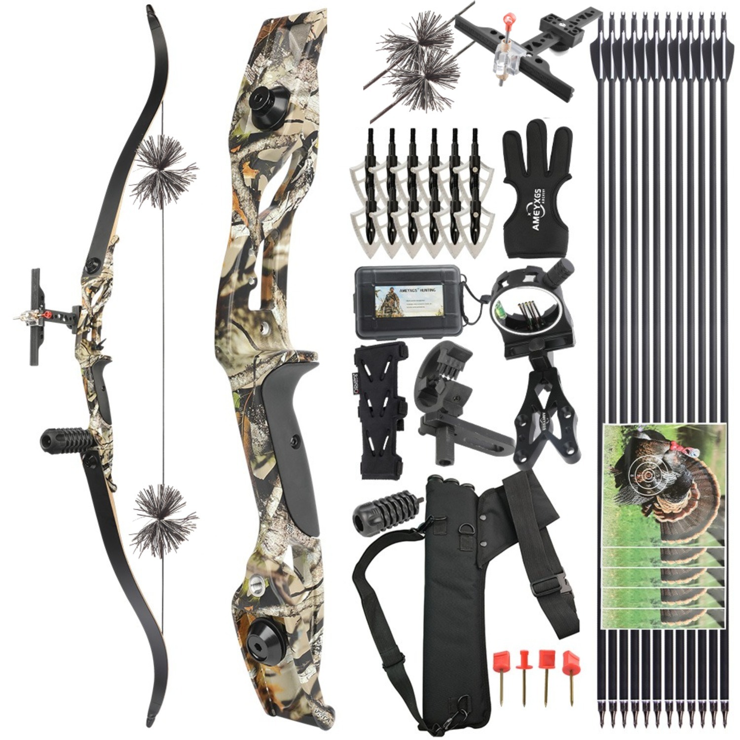 Junxing F179 Hunting Recurve Bow Arrows Set 56"