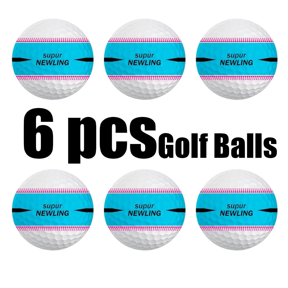 Rubber Golf Ball Practice Training Driving Range Indoor Outdoor 6pcs