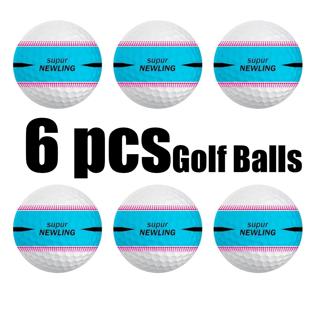 Rubber Golf Practice Balls - 6-Pack for Indoor/Outdoor Training
