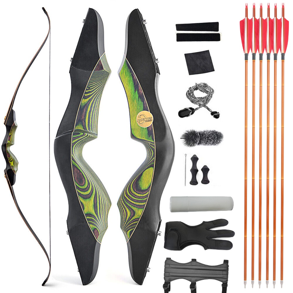 Takedown Recurve Bow Arrow Set 60" 25-60lb Archery Hunting