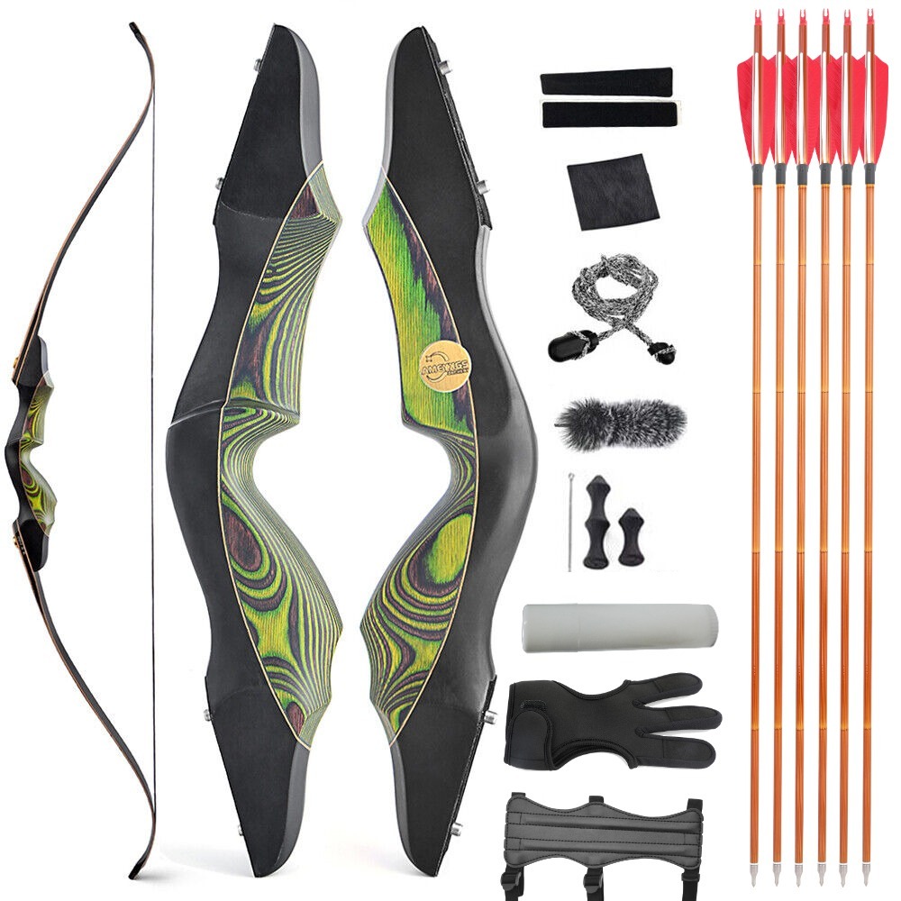Takedown Recurve Bow Arrow Set 60" 25-60lb Archery Hunting