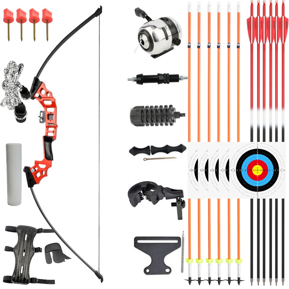 Takedown Recurve Bow Set 30-40lbs 50" Fishing Hunting