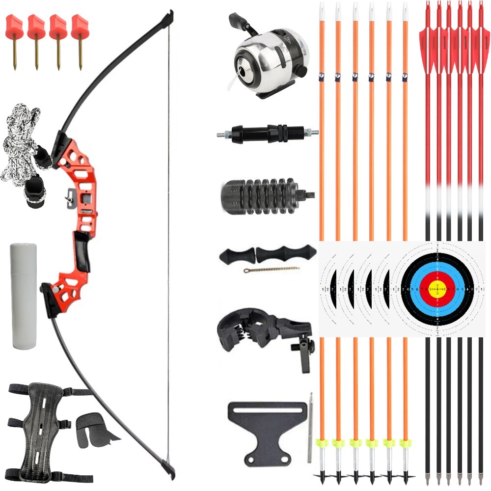 Takedown Recurve Bow Set 30-40lbs 50" Fishing Hunting